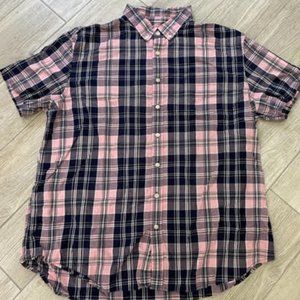 MENS SONOMA MADRAS PLAID SS SHIRT W/ POCKET 2XL